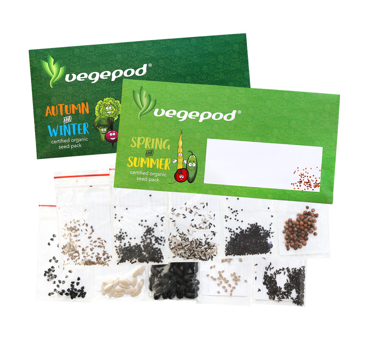 New Product: Vegepod Certified Organic Seasonal Seed Packs!