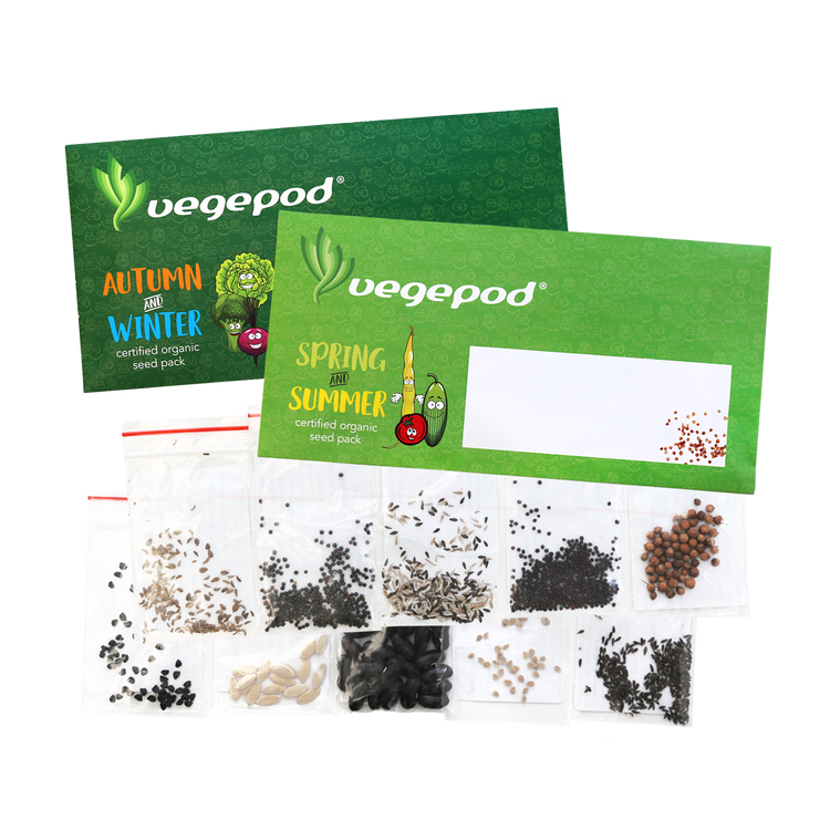 New Product: Vegepod Certified Organic Seasonal Seed Packs!