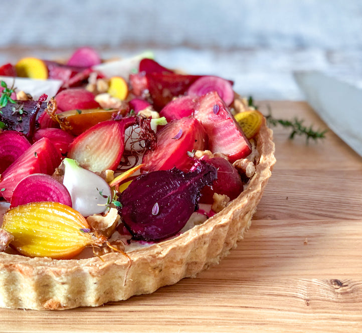 Pod-to-Plate: Sam Goodwin's Heirloom Beetroot Tart with Blue Cheese Pastry