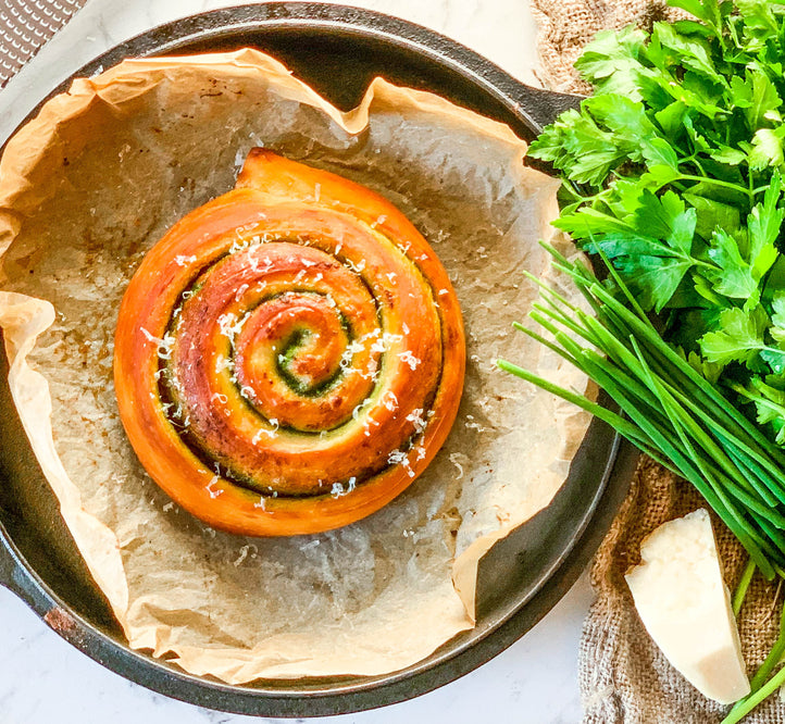 Pod-to-Plate: Sam Goodwin's Pesto & Vintage Cheddar Pull-Apart Scroll